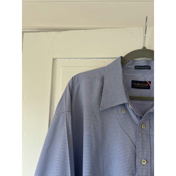 Elegant Blue Dress Shirt by F.A. MacCauler 3XL blue and white - Picture 4 of 14